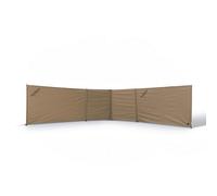 rockible Frangivento da Campeggio Paravento Tenda Schermo Antivento Barriera Oxford 600D Resistente con in Ferro 16 Mm Montaggio Manuale Pieghevole in Due, Cachi, 5-8 Persone 580x114cm