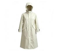 rockible Impermeabile Antipioggia Donna Uomo Cappotto Trench Giacca Lunga con Cappuccio Chiusura con Cerniera Taglio Dritto Ampio Tasche Inclinate Tessuto, Grigio Premium
