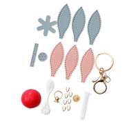 rockible Kit fai da te per cucire portachiavi, creazione di ciondoli per borse, bomboniere, novità, impara a cucire, confezione di materiale per portachiavi, Blu E Rosa
