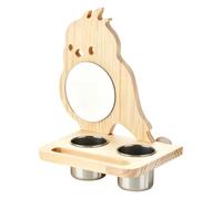 rockible Mangiatoia con Supporto Tazza e Posatoio Igienico Posatoio con Specchio e Ciotola Sicuro Mangiatoia Specchio per Canarini
