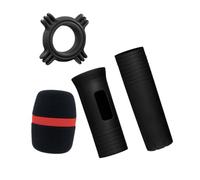 rockible Manicotti di protezione del microfono Copri maniglia antiscivolo per microfono Supporto per custodia protettiva per microfono per live, nero