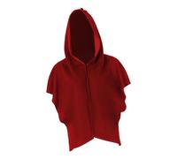 rockible Mantello di Halloween, Mantello Medievale, della Morte, Ruolo, Spettacolo, Cappuccio Sinistro per Adulti, da Strega in Maschera, Rosso