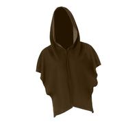 rockible Mantello di Halloween, Mantello Medievale, della Morte, Ruolo, Spettacolo, Cappuccio Sinistro per Adulti, da Strega in Maschera, Marrone