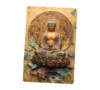 rockible Opera d'arte murale 2D piatta di Buddha, decorazione religiosa retrò unica da appendere, per cucina, bar, ufficio, sala biliardo