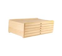 rockible Organizzatore di Scatole di Stoccaggio per Artisti in Legno a Cinque Cassetti Cassetta per Attrezzi per Francobolli
