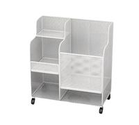 rockible Organizzatore per Attrezzature da Fitness, Portaoggetti con Ruote, Carrello Multiuso Versatile, Organizer per Garage per Palestra Domestica, Garage.., Bianco