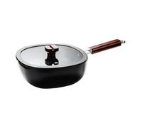 rockible Padella, Pentola per Il Latte in Ferro, Pentola Multifunzione, Pentolame Da Cucina con Coperchio, Pentola per Zuppa per Cucina, Casalingo, 24 Cm