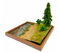 rockible Paesaggio Diorama con Ruscello Selvaggia in 1 64 Modello Decorativo in Resina con Base Stabile E Adatto per Scrivania Scaffale E Vetrina Espositiva