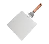 rockible Pala Quadrata per Pizza e Dolci in Acciaio Inox Utensile da Multiuso per Panettieri Professionisti, 12 Pollici, Manico In Legno