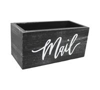 rockible Porta legno, scatola portaoggetti, organizer per file, cestino, cassetta postale da tavolo per soggiorno, dormitorio, regalo di, Nero