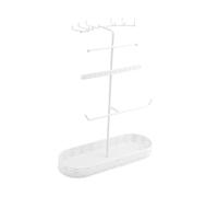 rockible Porta orecchini, braccialetti, collane, metallo, 24,6x9,3x32 cm, organizer da tavolo, porta orologi per accessori da bancone, Bianco