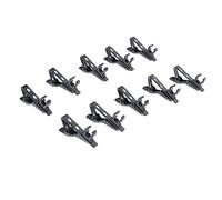 rockible Portatile 10 Clip per Microfono clip de solapa con Bavero in Metallo, Nero, 6.35 mm