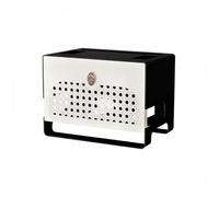 rockible Router Storage Shelf Scatola Porta Router Ripiano Organizer Box Gestione Frontale Intrecciato Traspirante in Plastica per Dissipazione Del Calore Adatta per Salotto Studio Libreria, Nero