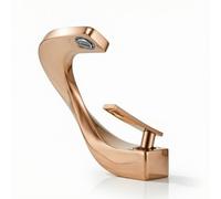rockible Rubinetto Bagno Lavabo Miscelatore Monocomando Bocca Piatta Rame Aeratore Foro Singolo Adatto a Bagno Moderno Casa Appartamento Hotel Rinnovo, Oro Rosa
