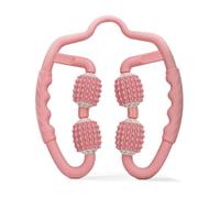 rockible Rullo Massaggio Gambe Massaggiatore Manuale Rullo Muscolare Rullo per Cosce Polpacci con Zigrinate per Pressione Multiangolare Adatto per Recupero, Rosa, Morsetto Ad Anello
