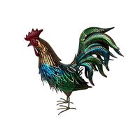 rockible Scultura Decorativa in Metallo a Forma di Gallo, Statua da Giardino, Decorazione da Giardino, figurina di Animali da Fattoria per Cucina, Esterno, Colorato
