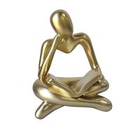 rockible Scultura di Figura Umana da Tavolo in Resina da Collezione in Pensatore Astratto per La Decorazione del Partito, Oro