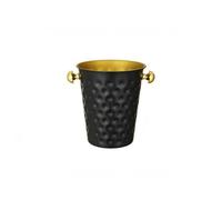 rockible Secchiello Champagne Secchiello Ghiaccio Secchiello Vino Portabottiglie Supporto in Acciaio Inox con Finitura per, Nero, Secchiello Per Ghiaccio Martellato Nero Tostato