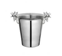 rockible Secchiello Champagne Secchiello Ghiaccio Secchiello Vino Portabottiglie Supporto in Acciaio Inox con Finitura per, Argento, Secchiello Per Ghiaccio Con Testa Di Cervo