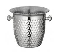 rockible Secchiello Champagne Secchiello Ghiaccio Secchiello Vino Portabottiglie Supporto in Acciaio Inox con Finitura per, Argento, Secchiello Per Ghiaccio Martellato A Tromba