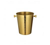 rockible Secchiello Champagne Secchiello Ghiaccio Secchiello Vino Portabottiglie Supporto in Acciaio Inox con Finitura per, Oro, Secchiello Per Ghiaccio Martellato Stile Europeo