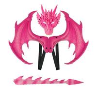 rockible Set Completo di Costume Drago per Bambini con in Schiuma Morbida Maschera con Punte Sul E Segmenti per il Gioco Immaginativo E le Occasioni di Travestimento Festivo, Rosso