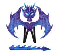 rockible Set Completo di Costume Drago per Bambini con in Schiuma Morbida Maschera con Punte Sul E Segmenti per il Gioco Immaginativo E le Occasioni di Travestimento Festivo,