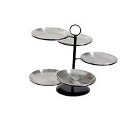 rockible Set di alzate e Piatti da Portata Alzata da Dessert Vassoio per Biscotti a Buffet a 5 Piatti, Piatto da Portata per spuntini di Frutta per Feste di, ARGENTE