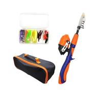 rockible Set di canne da Pesca per Bambini con Borsa Porta Attrezzi e Accessori per la Pesca per Ragazzi e Ragazze, Orangina