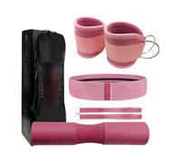 rockible Set di Cuscinetti per Bilanciere per Squat, Sollevamento Pesi, Cuscinetti per Bilanciere, Cuscinetti di Protezione per Collo E Spalle per L'allena, Rosa