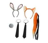 rockible Set di Orecchie e Coda da Coniglio e per cerchietti con Orecchie per Giochi di Ruolo di Carnevale Travestimenti, con 2 Cravatte