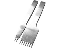 rockible Set Punzone Manuale per Strumento per Fori Alesatore Pricking Iron Punteruolo in Acciaio Struttura Robusta con Impugnatura Comoda per Cucito Sella, Distanza Tra I Denti 3MM