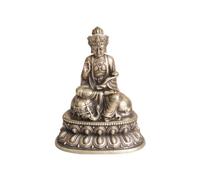 rockible Statua Religiosa in Ottone con Bodhisattva a Pratica Seduto Petali E Bordo Perlinato per Arredo Sacro E Meditazione Tranquilla