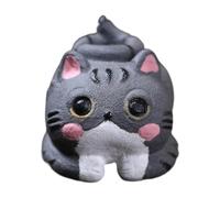 rockible Statuetta di Gatto, Set da tè per Animali Domestici, Decorazione Artigianale, Statuetta di Animali per la Sala da tè, Grigio