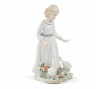 rockible Statuetta in Cerca Decorativa Statua in Cerca Elegante Soprammobile con Base per Ingresso, Vetrina, Girl And Goose