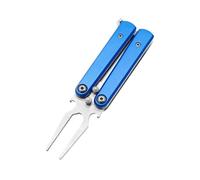 rockible Strumento di Riparazione del Golf, Accessori per Il Golf, Leggero E per La Riparazione del Erboso E La Manutenzione dei Green. Forcella in Metal, Blu