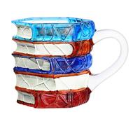 rockible Tazza da caffè Book Stack, 350 Ml, Colorata, per Amanti della Lettura, Bibliotecari E Amanti della Lettura, Maniglia Trasparente