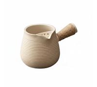 rockible Teiera in Ceramica Pentola da Fuoco Bollitore da Tè con Coperchio Beccuccio per Versare con Finitura Artigianale Effetto, 1000ml, Bianco Semplice Senza Coperchio
