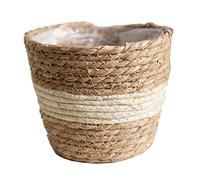 rockible Vasi di Paglia Intrecciata per Piante da Giardino, Cesto Portaoggetti Elegante, Beige M