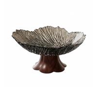rockible Vassoio Industriale Centrotavola Porta Frutta PET Plastica Forma Originale Base Pedestal Funzione Organizer Adatto a Ingresso Moderno, Nero, Base Fiore