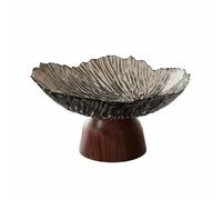 rockible Vassoio Industriale Centrotavola Porta Frutta PET Plastica Forma Originale Base Pedestal Funzione Organizer Adatto a Ingresso Moderno, Nero, Base Rotonda