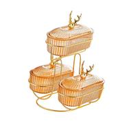 rockible Vassoio per snack con supporto in metallo, organizer decorativo da banco, elegante piatto per conservare, vassoio da portata per, Marrone con Alce