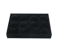 rockible Vassoio portaoggetti per cassetti in velluto per orologi, gioielli e bracciali, organizer per 12 cuscini per orologi e bracciali, espositore per, Nero