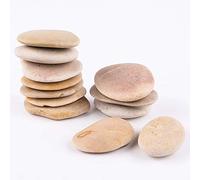 RockImpact 16 Grandi Rocce da Pittura Beige Pietre ovali Naturali di Fiume Rocce Superficie Liscia per Pittura Arte Pietra gentilezza Rocce Arte Artigianato all'Ingrosso (16 Pietre, Circa 7,6 cm)