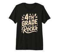 Rockin' 4 ° Grado Rocks First Day Music Teacher Game On Team Maglietta Premium