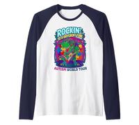 Rockin' Autism Rockin' A Diverso Rock Tune papà Maglia con Maniche Raglan