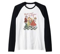 Rockin Christmas Around Jukebox Babbo Natale e Moglie Natale Maglia con Maniche Raglan