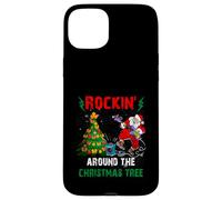 Rockin Intorno Albero Di Natale Divertente Rocker Santa Musica Custodia per iPhone 15 Plus