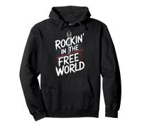 Rockin nel Mondo Libero Music Lover Design Concept Felpa con Cappuccio