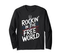Rockin nel Mondo Libero Music Lover Design Concept Maglia a Manica